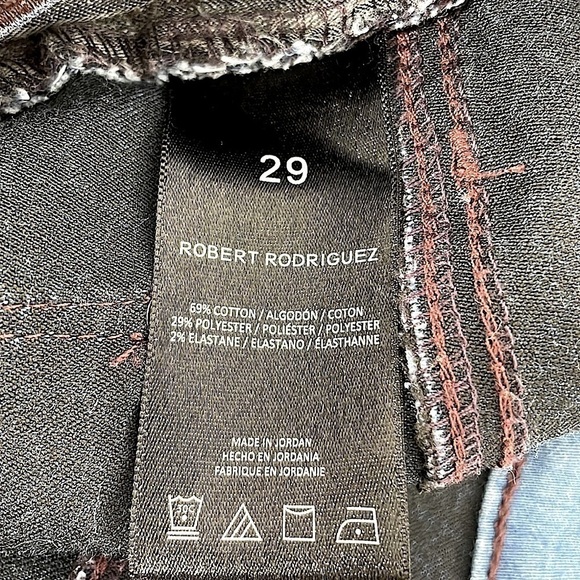 ROBERT RODRIGUEZ Jeans Waxed Denim Burgundy High Rise Mi Cielo Size 29 - Picture 7 of 10